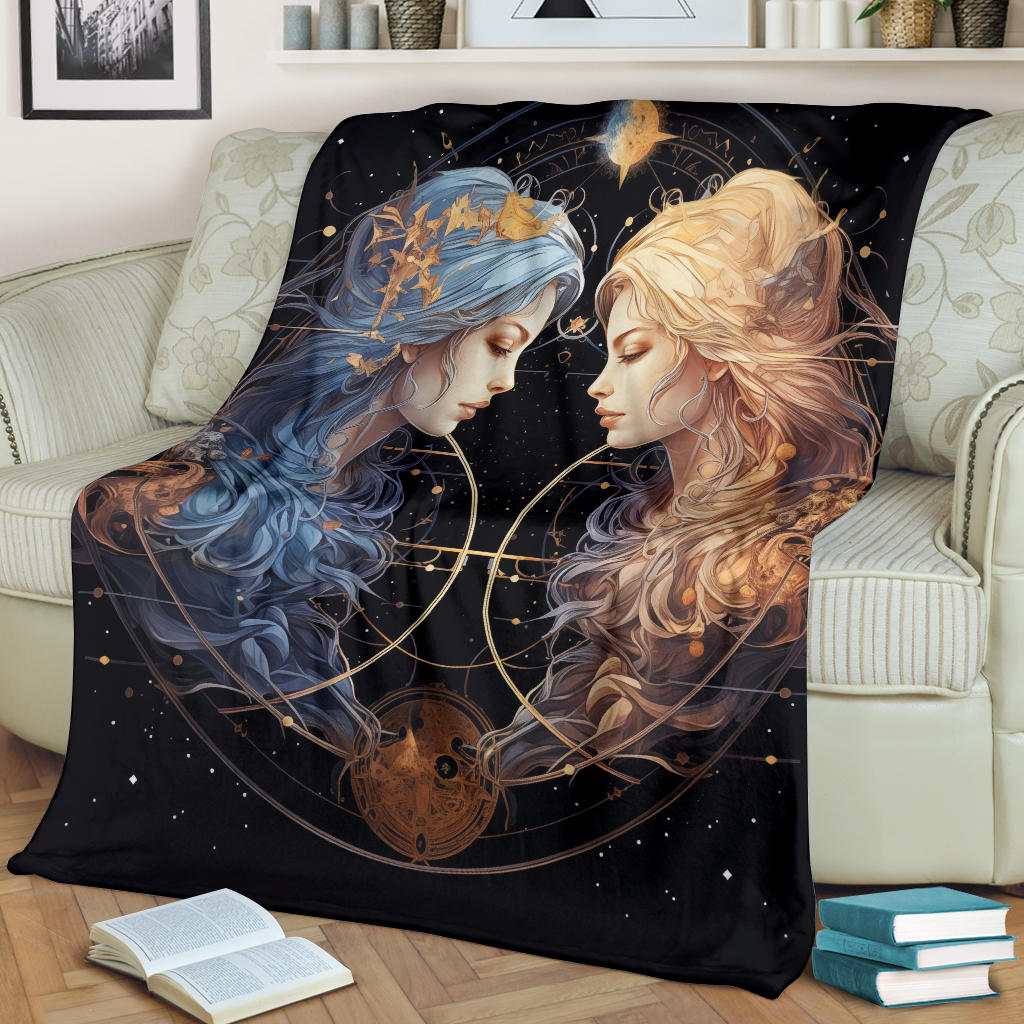 Gemini Zodiac Blanket, Twins Zodiac Sign, Gemini Zodiac Gifts, Gemini Zodiac Throw Blanket