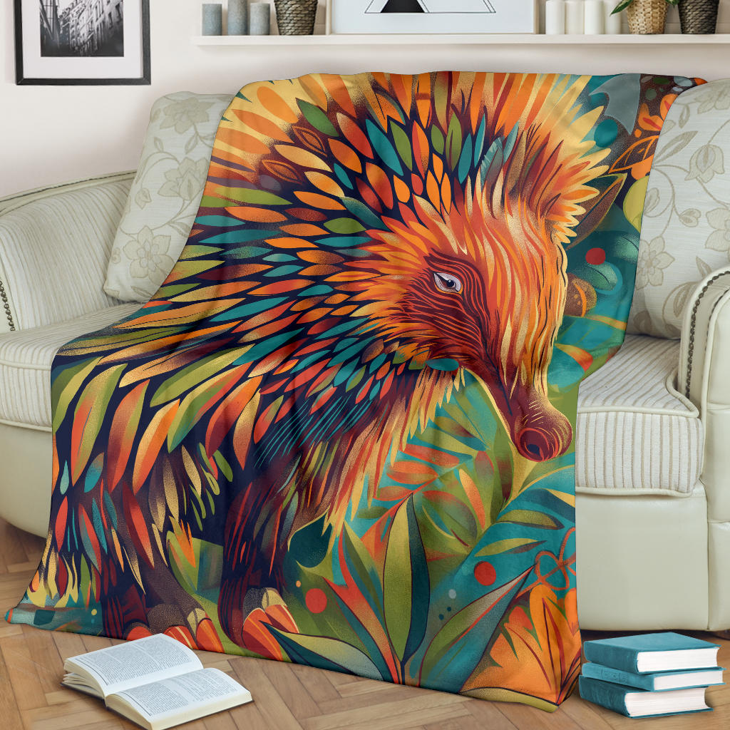 Echidna Blanket, Trippy Psychedelics Echidna Fleece Blanket, Echidna Throw Blanket, Echidna Gifts