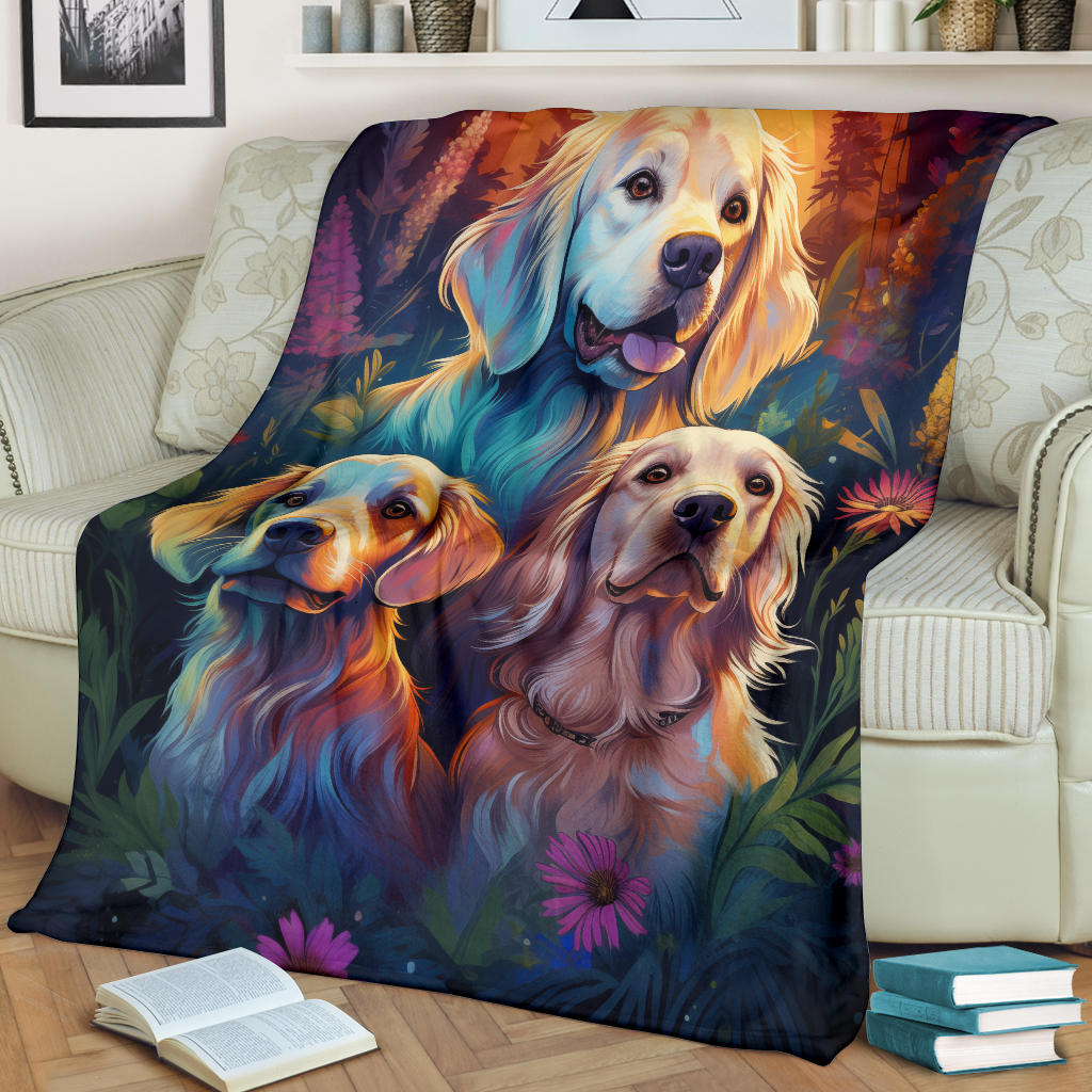 Clumber Spaniel Blanket, Trippy Psychedelics Clumber Spaniel Fleece Blanket, Clumber Spaniel Throw Blanket, Clumber Spaniel Gifts