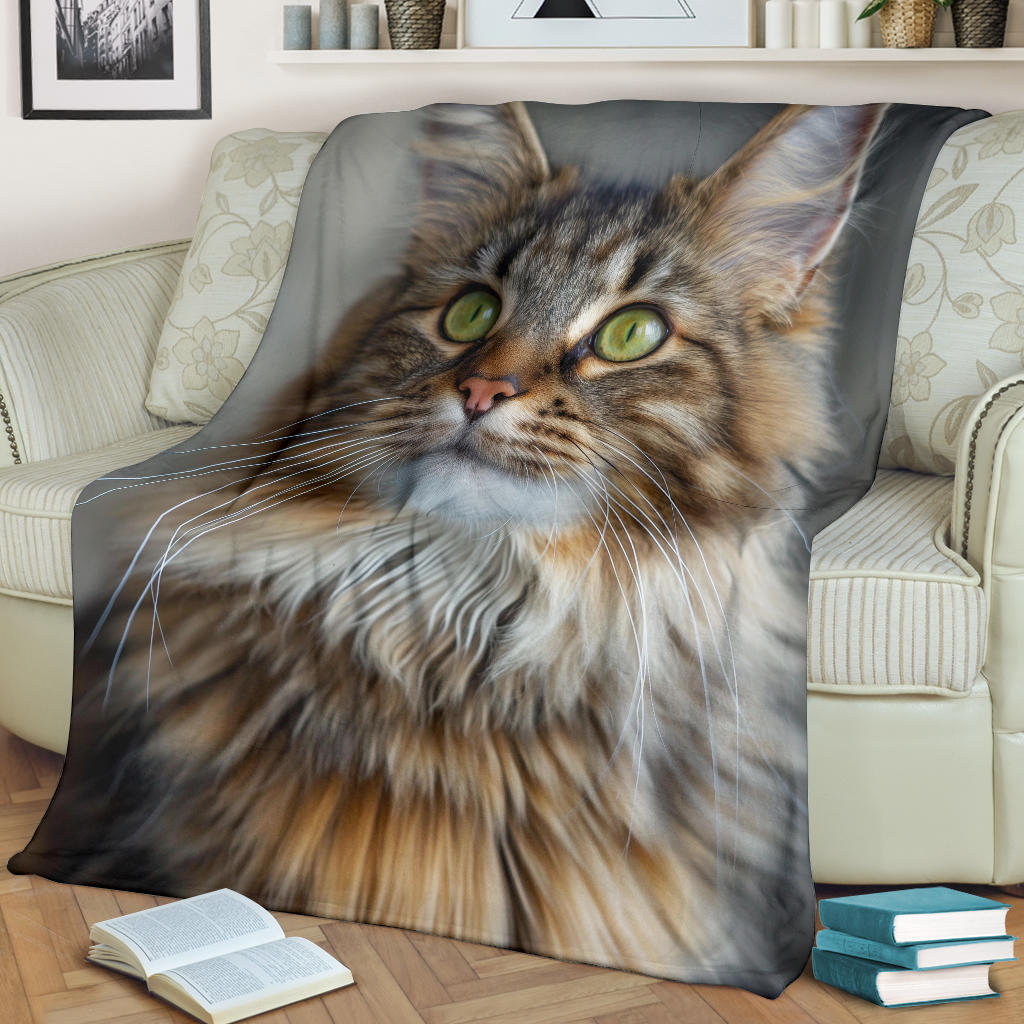 Maine Coon cat Blanket, Trippy Psychedelics Maine Coon cat Fleece Blanket, Maine Coon cat Throw Blanket, Maine Coon cat Gifts