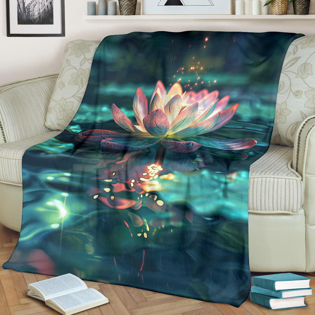 Luminous Lotus Blanket, Luminous Lotus Estetic Blanket, Luminous Lotus Blanket Gift, Blanket