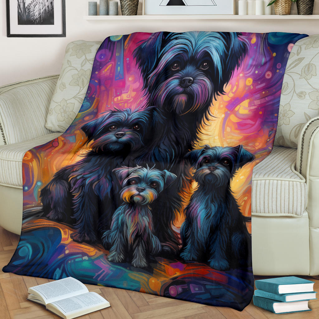 Affenpinscher Blanket, Trippy Psychedelics Affenpinscher Fleece Blanket, Affenpinscher Throw Blanket, Affenpinscher Gifts