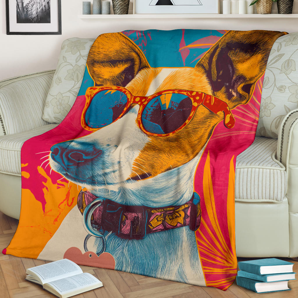 Japanese Terrier Blanket, Trippy Psychedelics Japanese Terrier Fleece Blanket, Japanese Terrier Throw Blanket, Japanese Terrier Gifts