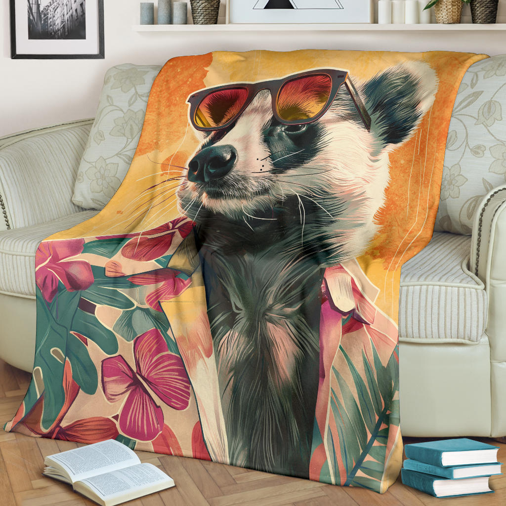 Badger Blanket, Trippy Psychedelics Badger Fleece Blanket, Badger Throw Blanket, Badger Gifts