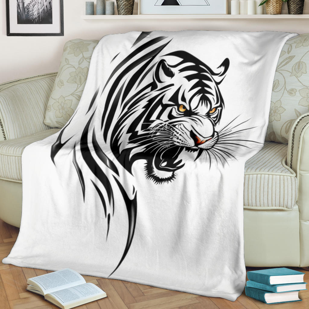 Tribal Tiger Tattoo Blanket