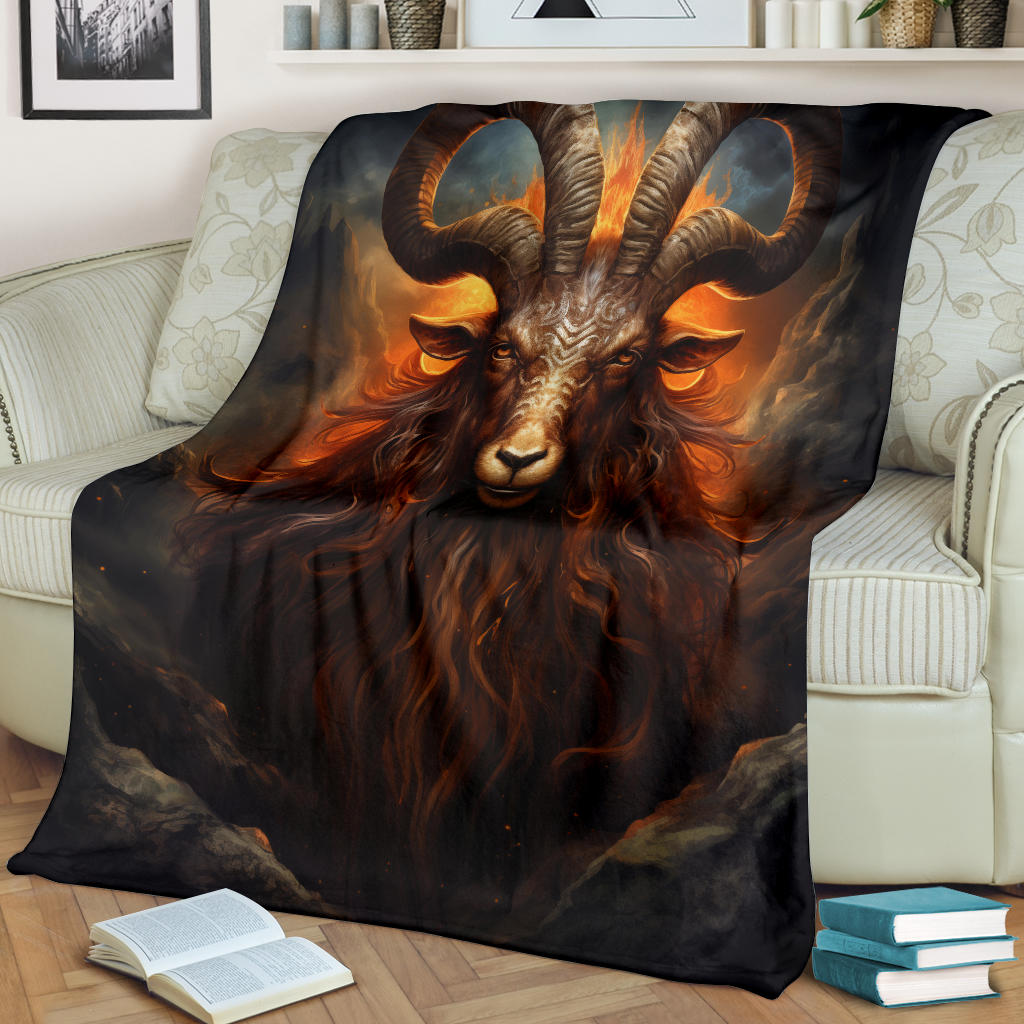 Capricornus Goat Zodiac Sign Blanket, Capricornus Goat Zodiac Gifts, Capricornus Goat Throw Blanket, Capricornus Goat Fleece Blanket