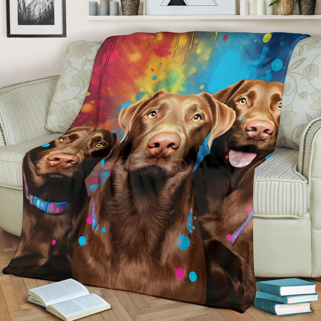 Chesapeake Bay Retrievr  Blanket, Trippy Psychedelics Chesapeake Bay Retrievr Fleece Blanket, Chesapeake Bay Retrievr Throw Blanket, Chesapeake Bay Retrievr Gifts