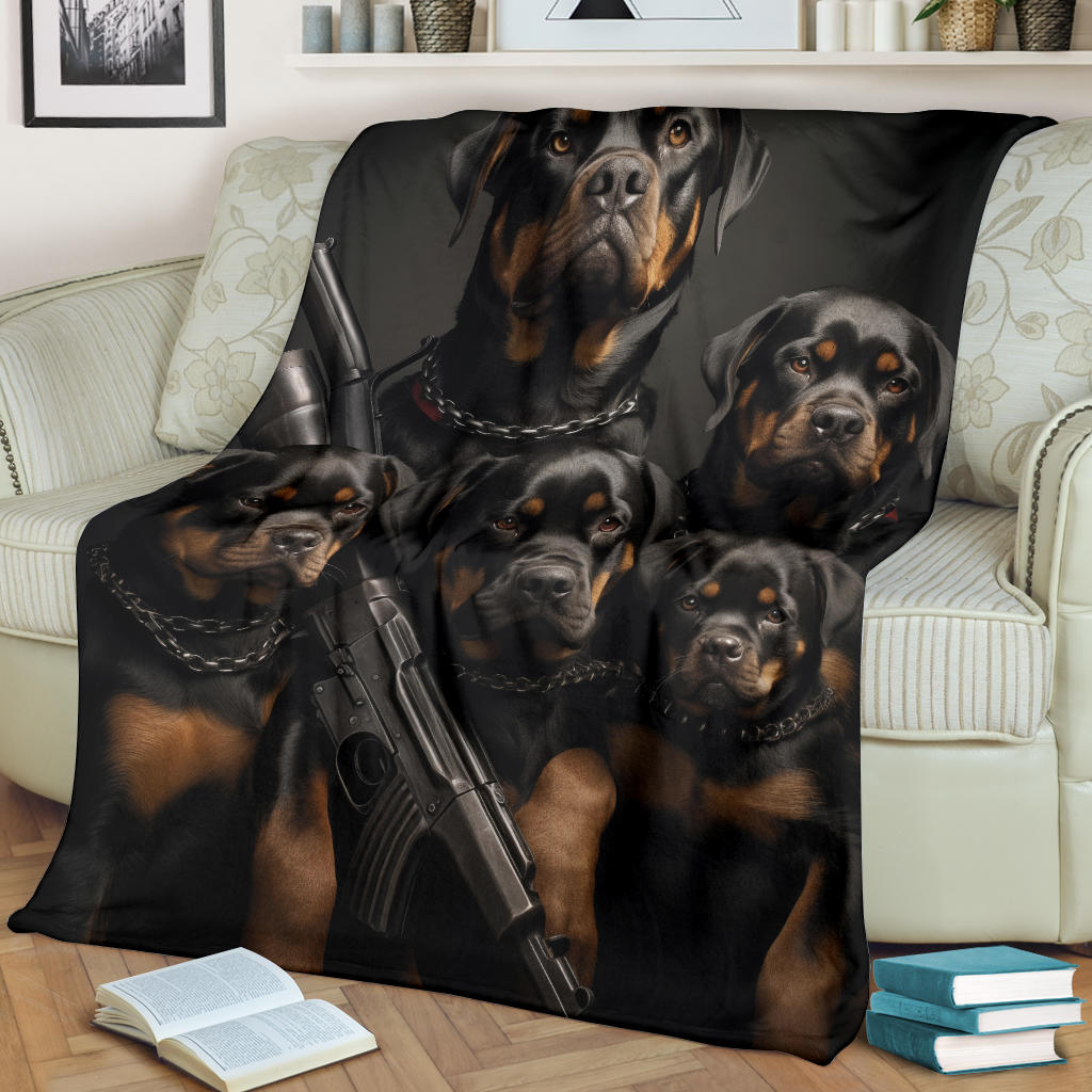 Rottweiler Family Blanket, Rottweiler Blanket, Rottweiler gifts, Rottweiler Throw Blanket