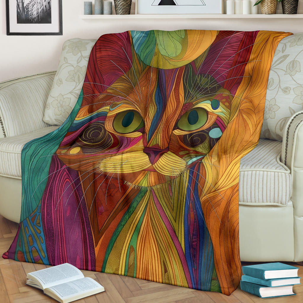 American Wirehair cat Blanket, Trippy Psychedelics American Wirehair cat Fleece Blanket, American Wirehair cat Throw Blanket, American Wirehair cat Gifts