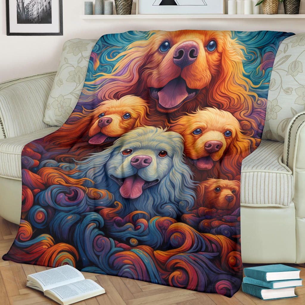 Bolognese Blanket, Trippy Psychedelics Bolognese Fleece Blanket, Bolognese Throw Blanket, Bolognese Gifts