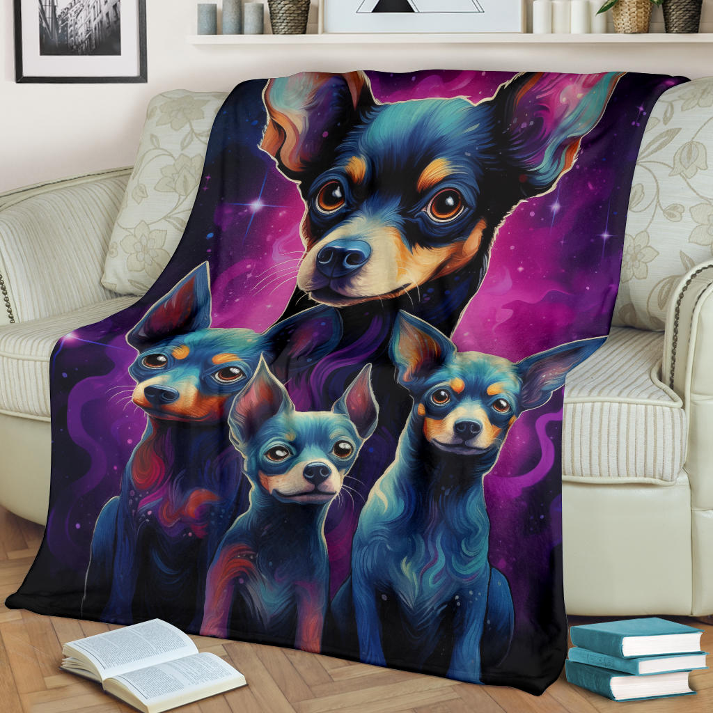 Rat Terrier Blanket, Trippy Psychedelics Rat Terrier Fleece Blanket, Rat Terrier Throw Blanket, Rat Terrier Gifts