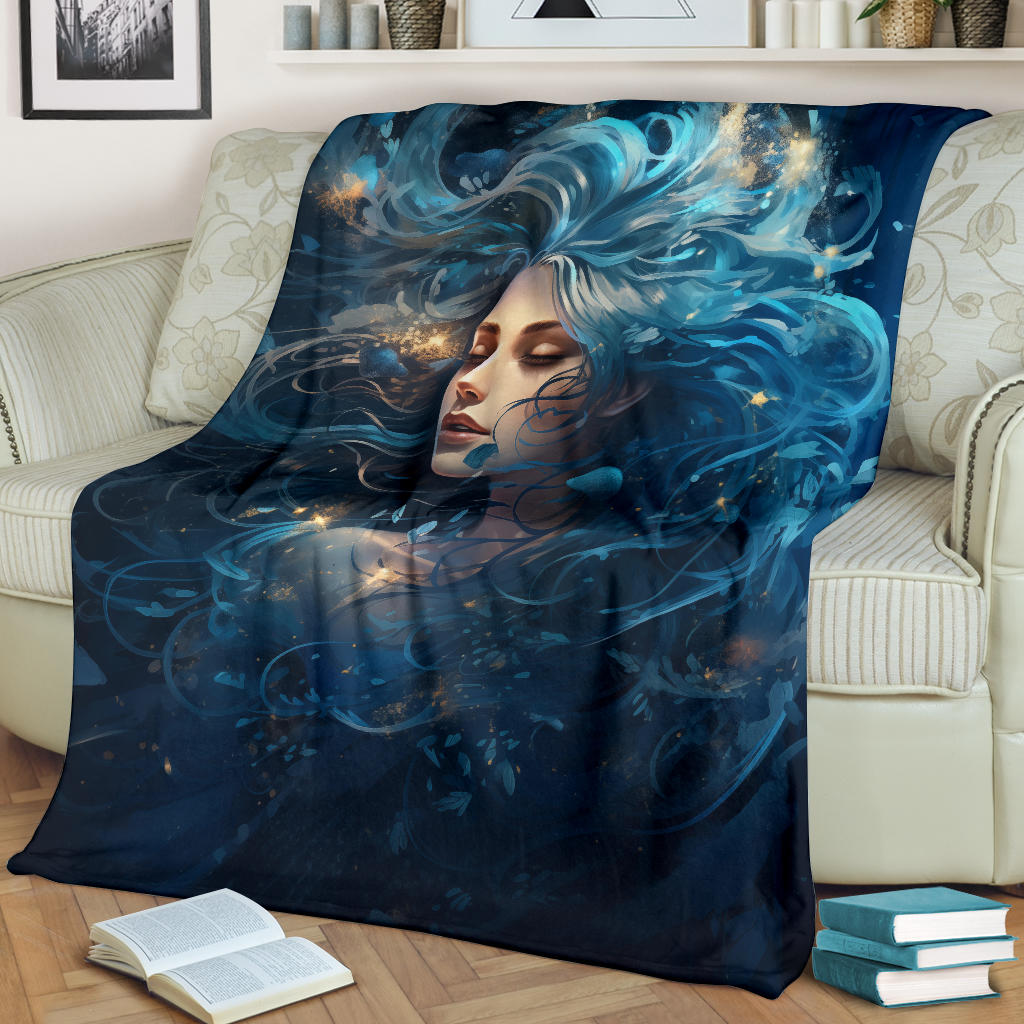 Aquarius Zodiac Sign Blanket, Aquarius Zodiac Throw Blanket, Aquarius Zodiac Gifts, Aquarius Fleece Blanket