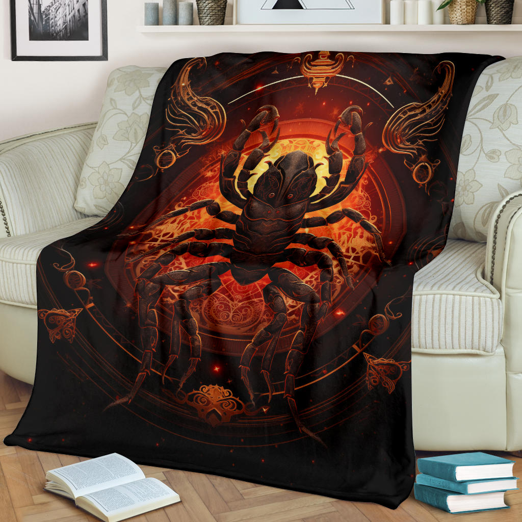 Scorpion Scorpius Zodiac Blanket, Scorpion Scorpius Zodiac Gifts, Scorpius Throw Blanket, Scorpius Fleece Blanket