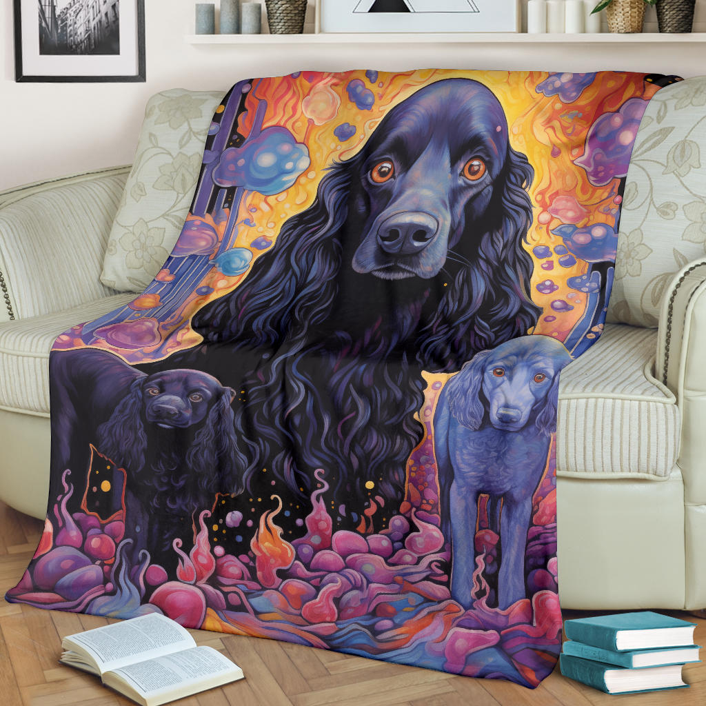 American Water Spaniel Blanket, Trippy Psychedelics American Water Spaniel Fleece Blanket, American Water Spaniel Throw Blanket, American Water Spaniel Gifts