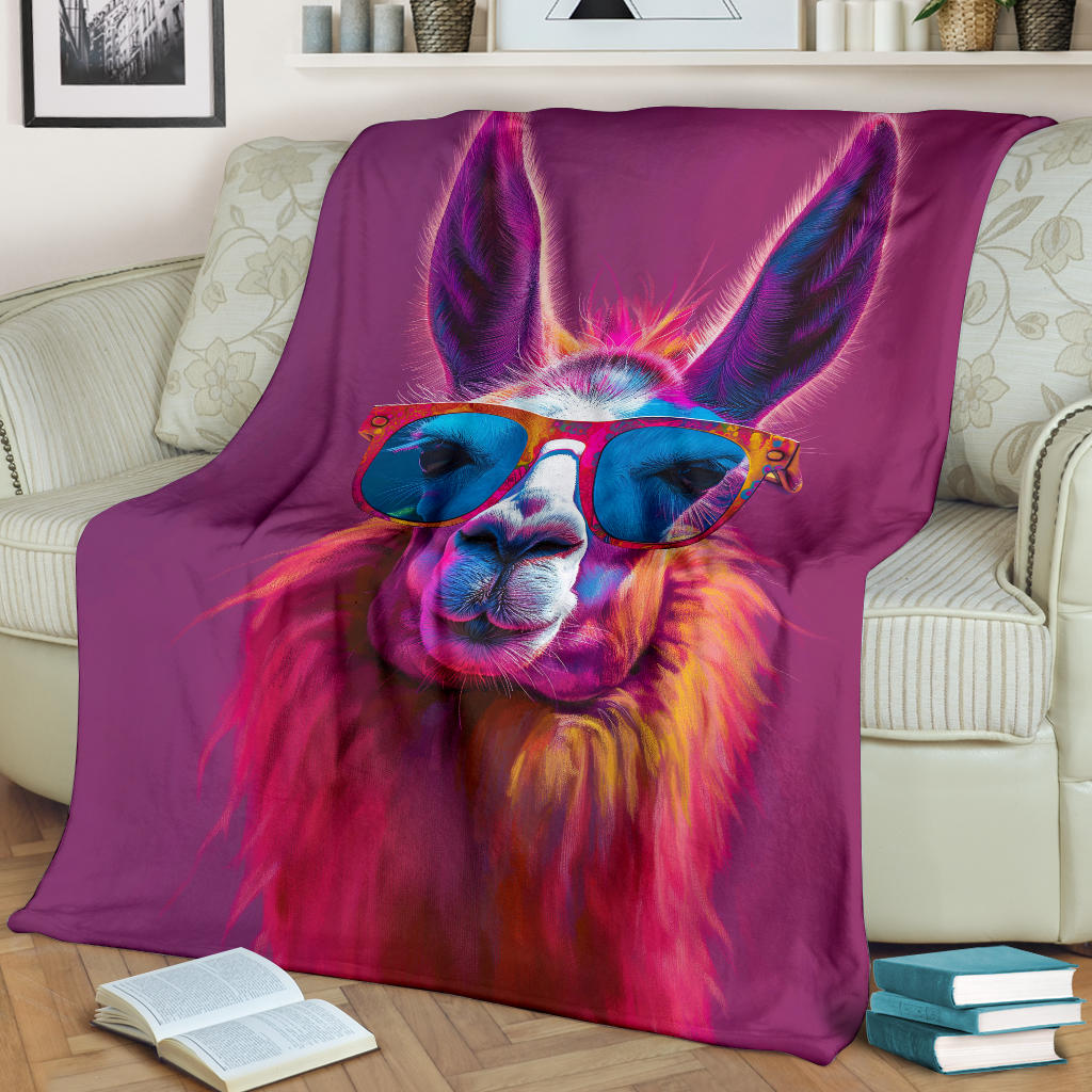 Lama Blanket, Trippy Psychedelics Lama Fleece Blanket, Lama Throw Blanket, Lama Gifts