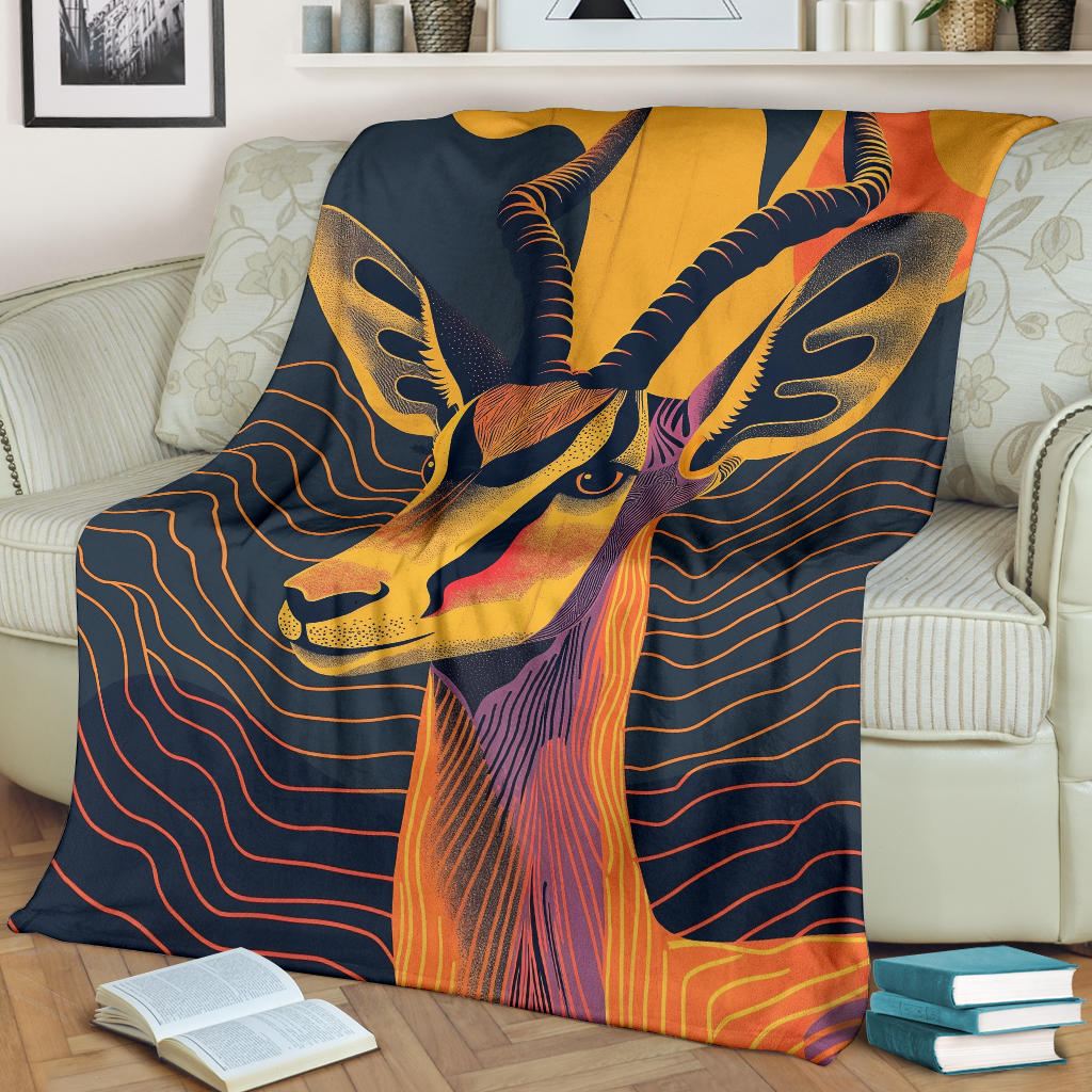 Gazelle animal Blanket, Trippy Psychedelics Gazelle animal Fleece Blanket, Gazelle animal Throw Blanket, Gazelle animal Gifts