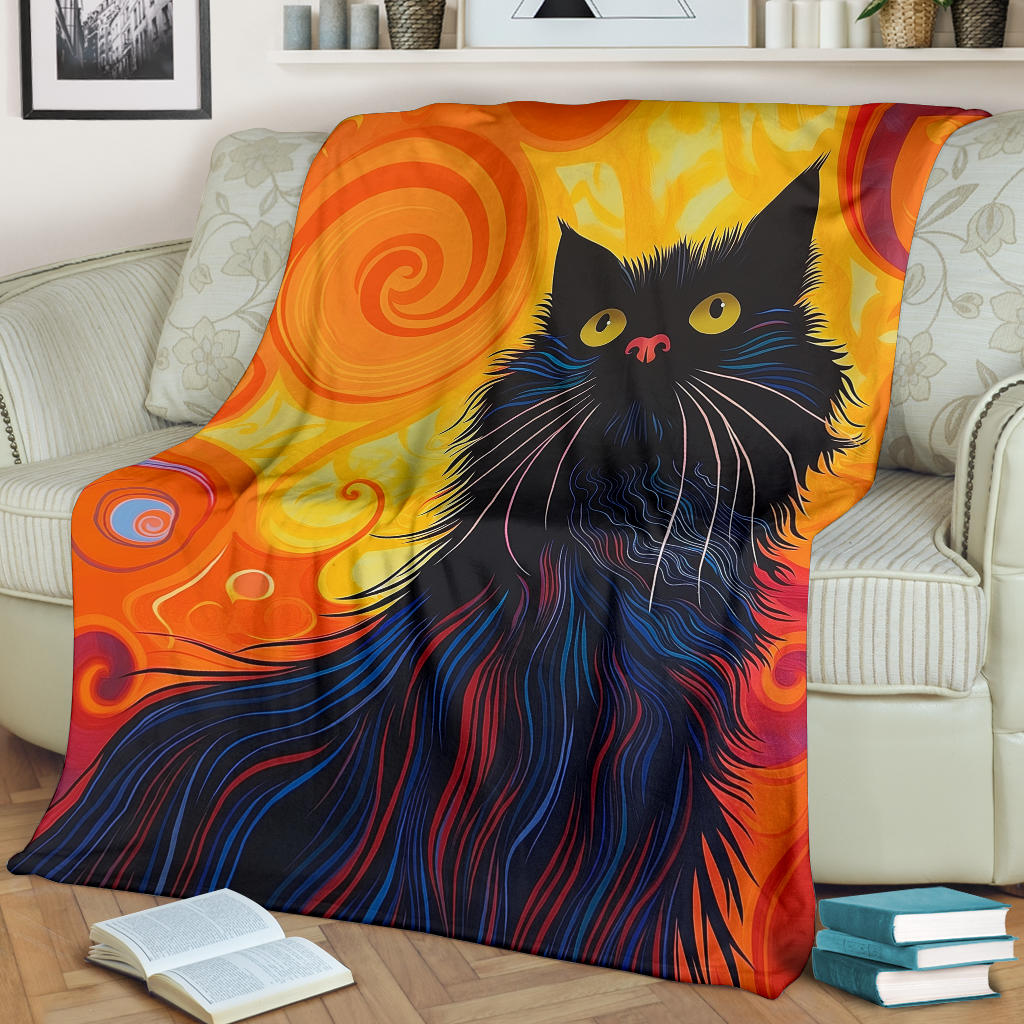 Ragamuffin Cat Blanket, Trippy Psychedelics Ragamuffin Cat Fleece Blanket, Ragamuffin Cat Throw Blanket, Ragamuffin Cat Gifts