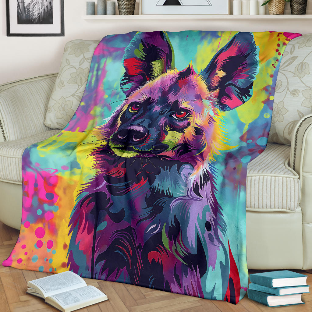 Hyena animal Blanket, Trippy Psychedelics Hyena animal Fleece Blanket, Hyena animal Throw Blanket, Hyena animal Gifts