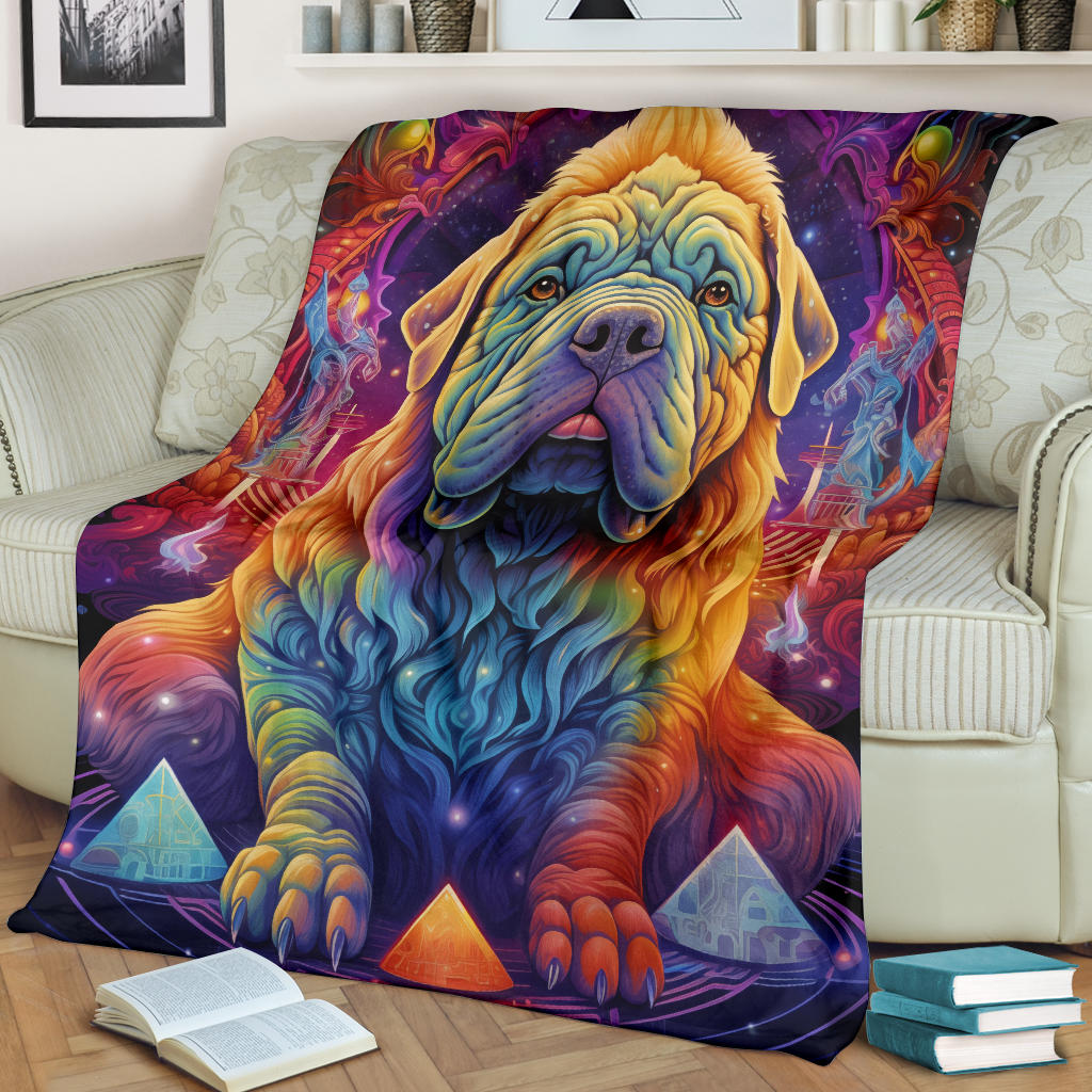 Chinese Shar-Pei Blanket, Trippy Psychedelics Chinese Shar-Pei Fleece Blanket, Chinese Shar-Pei Throw Blanket, Chinese Shar-Pei Gifts