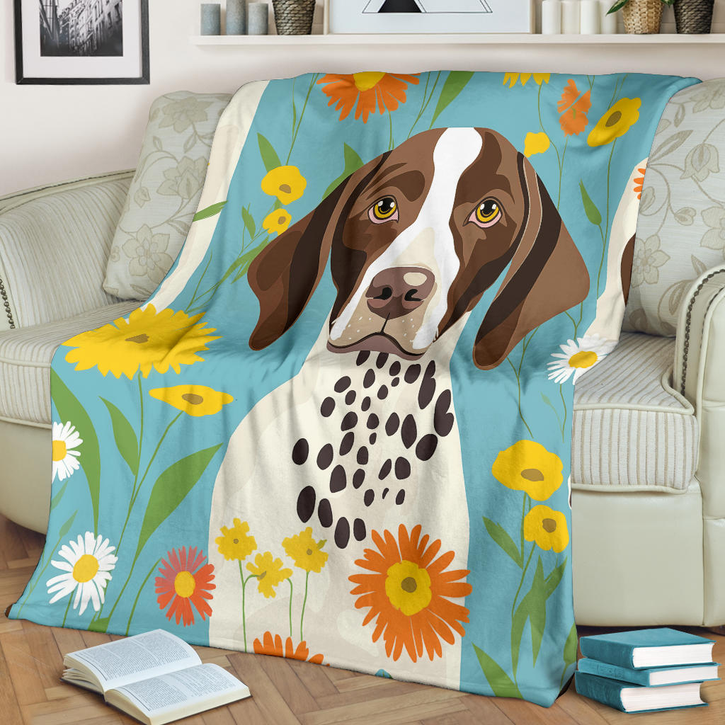 German Shorthaired Pointer Blanket, Trippy Psychedelics German Shorthaired Pointer Fleece Blanket, German Shorthaired Pointer Throw Blanket, German Shorthaired Pointer Gifts