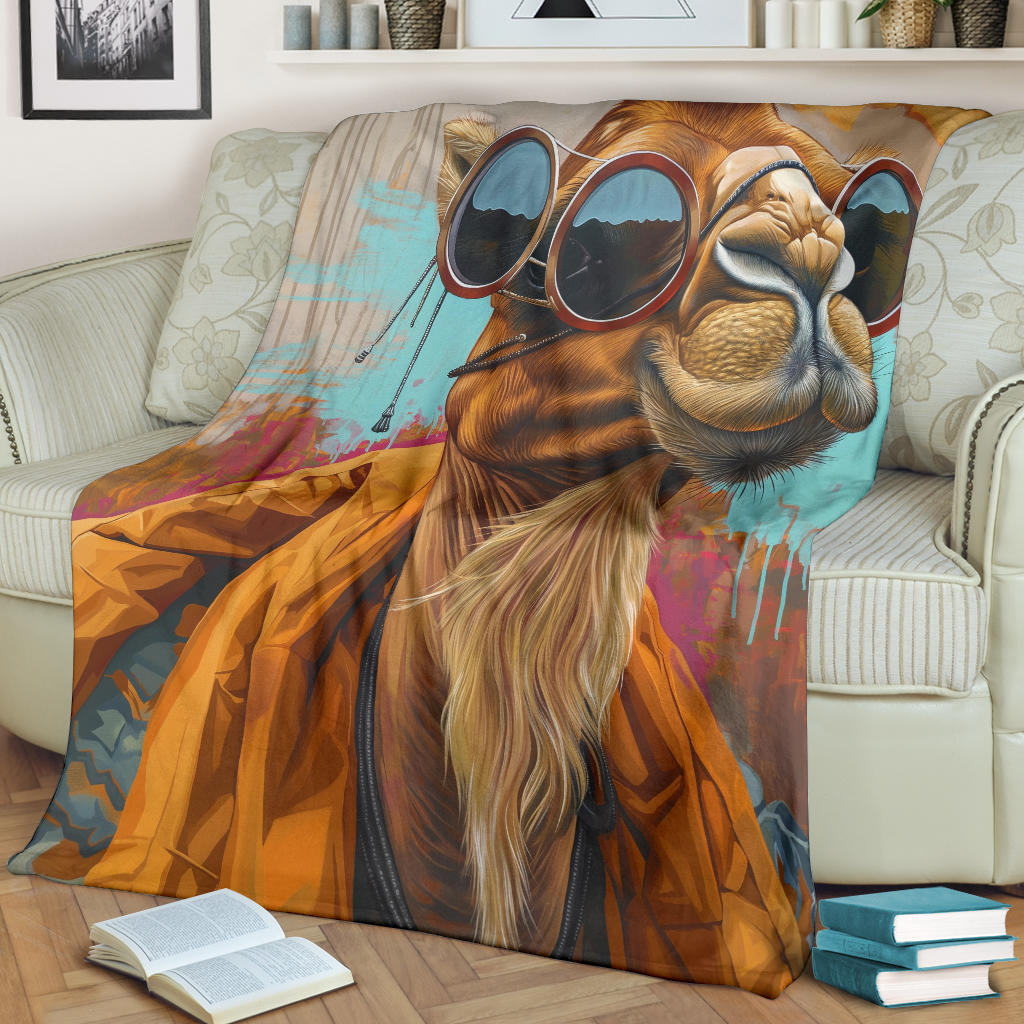 Camel Blanket, Trippy Psychedelics Camel Fleece Blanket, Camel Throw Blanket, Camel Gifts