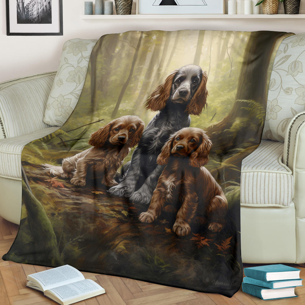 Cocker Spaniel Family Blanket, Cocker Spaniel Blanket,Cocker Spaniel Throw Blanket, Cocker Spanie, Cocker Spaniel Gifts