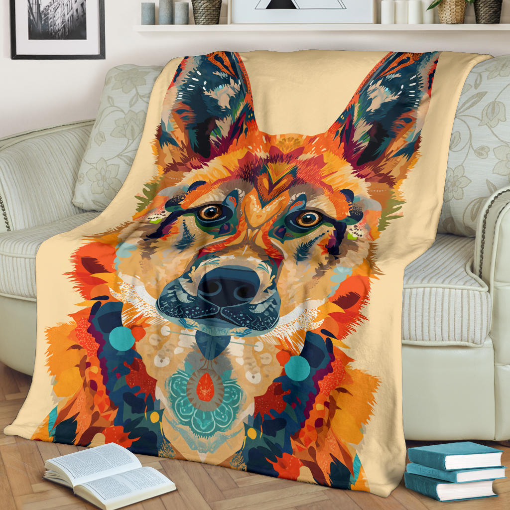 Jindo Dog Blanket, Trippy Psychedelics Jindo Dog Fleece Blanket, Jindo Dog Throw Blanket, Jindo Dog Gifts