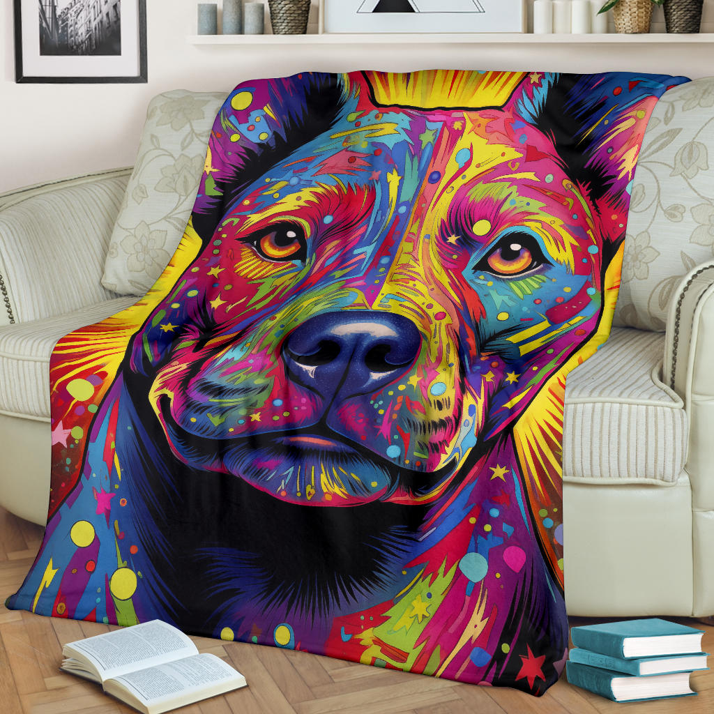 American Staffordshire Terri Blanket, Trippy Psychedelics American Staffordshire Terri Fleece Blanket, American Staffordshire Terri Throw Blanket, American Staffordshire Terri Gifts