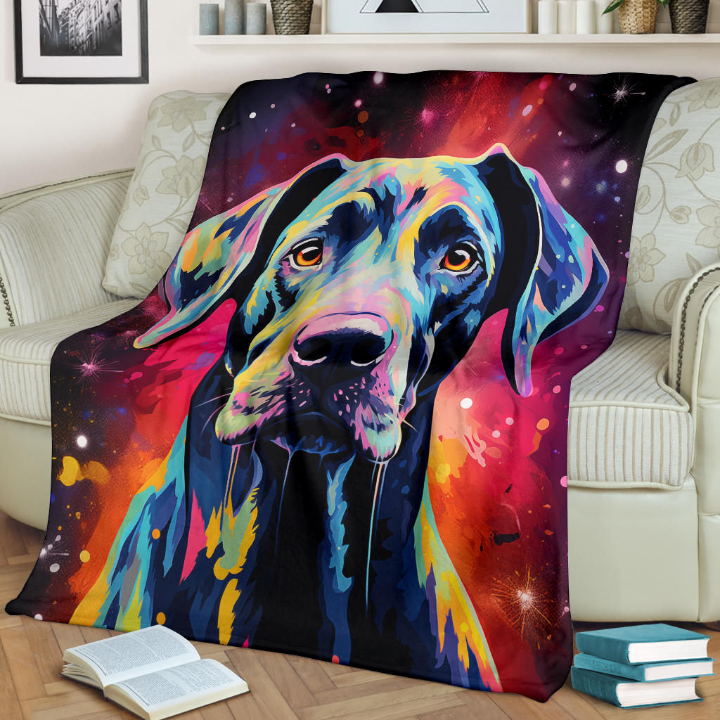 Trippy Psychedelics Great Dane Blanket, Great Dane Fleece Blanket, Great Dane Throw Blanket, Great Dane Gifts