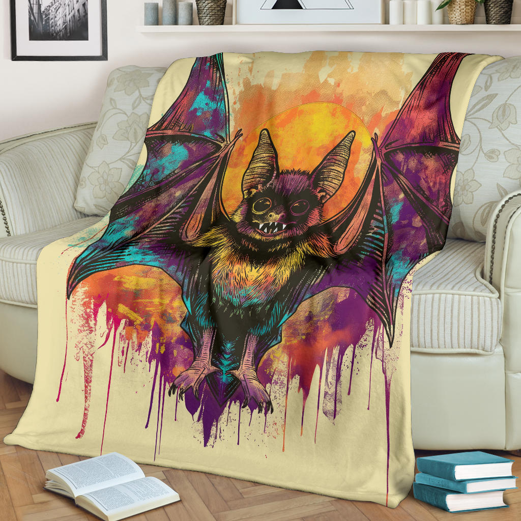 Bat animal Blanket, Trippy Psychedelics Bat animal Fleece Blanket, Bat animal Throw Blanket, Bat animal Gifts