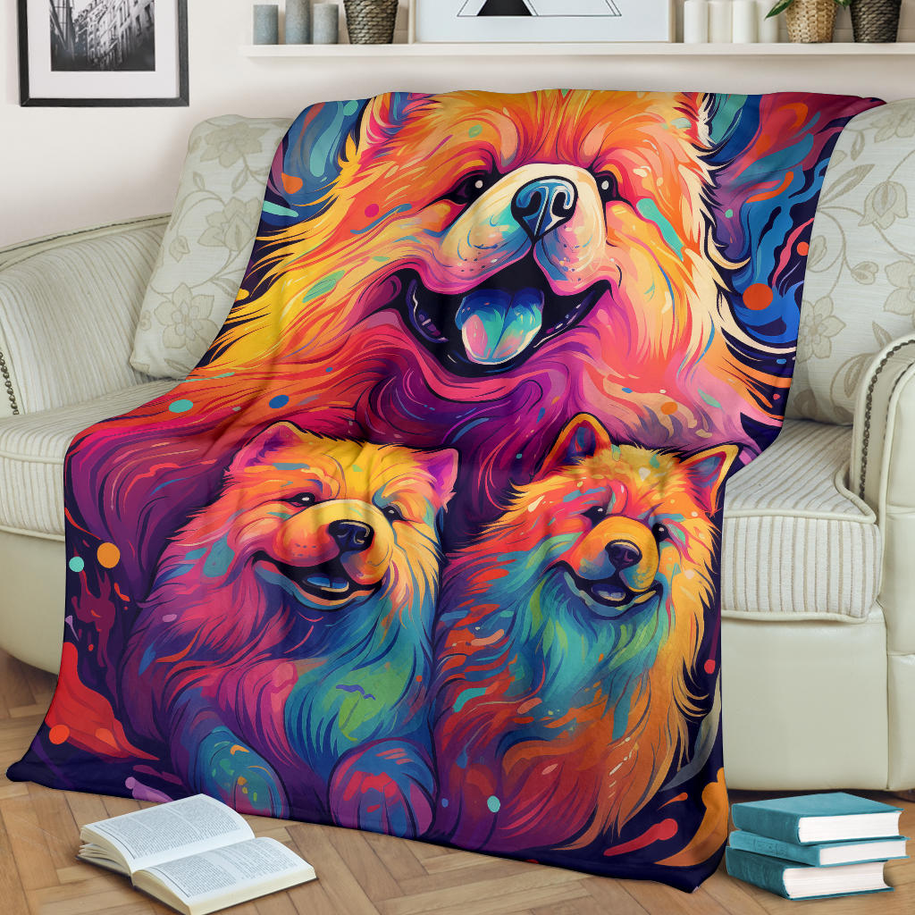 Chow Chow Blanket, Trippy Psychedelics Chow Chow Fleece Blanket, Chow Chow Throw Blanket, Chow Chow Gifts