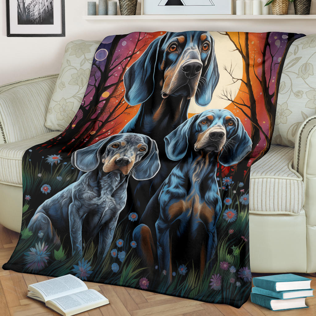 Bluetick Coonhound Blanket, Trippy Psychedelics Bluetick Coonhound Fleece Blanket, Bluetick Coonhound Throw Blanket, Bluetick Coonhound Gifts