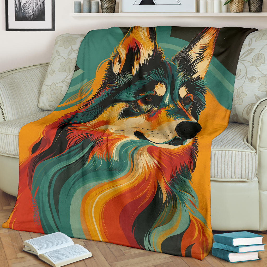 Lapponian Herder Dog Blanket, Trippy Psychedelics Lapponian Herder Dog Fleece Blanket, Lapponian Herder Dog Throw Blanket, Lapponian Herder Dog Gifts