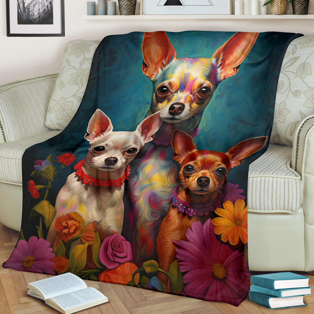 Chihuahua Family Blanket, Chihuahua Blanket, Chihuahua Throw Blanket, Chihuahua, Chihuahua Gifts