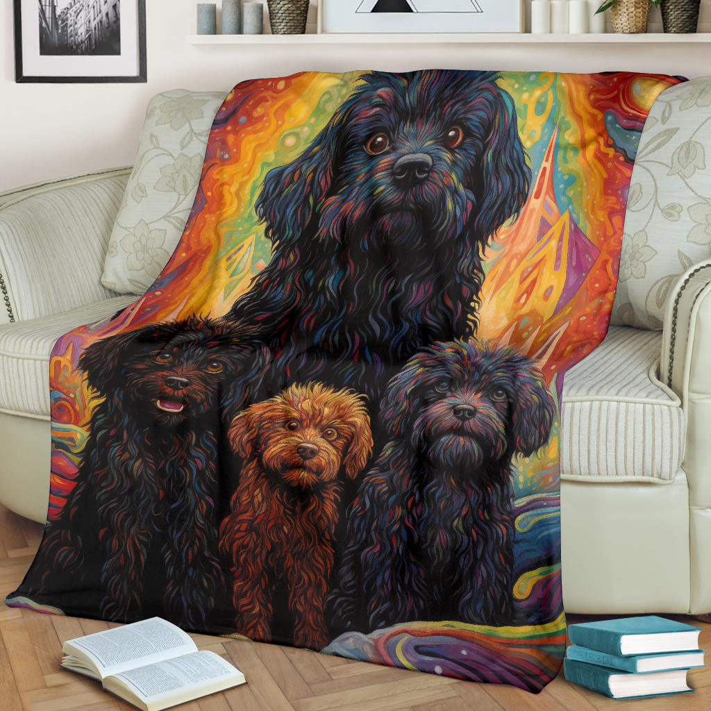 Puli Blanket, Trippy Psychedelics Puli Fleece Blanket, Puli Throw Blanket, Puli Gifts