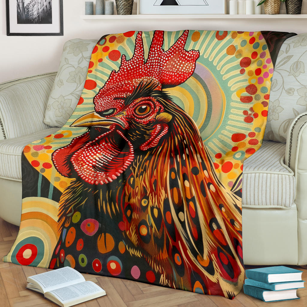 Chicken Blanket, Trippy Psychedelics Chicken Fleece Blanket, Chicken Throw Blanket, Chicken Gifts