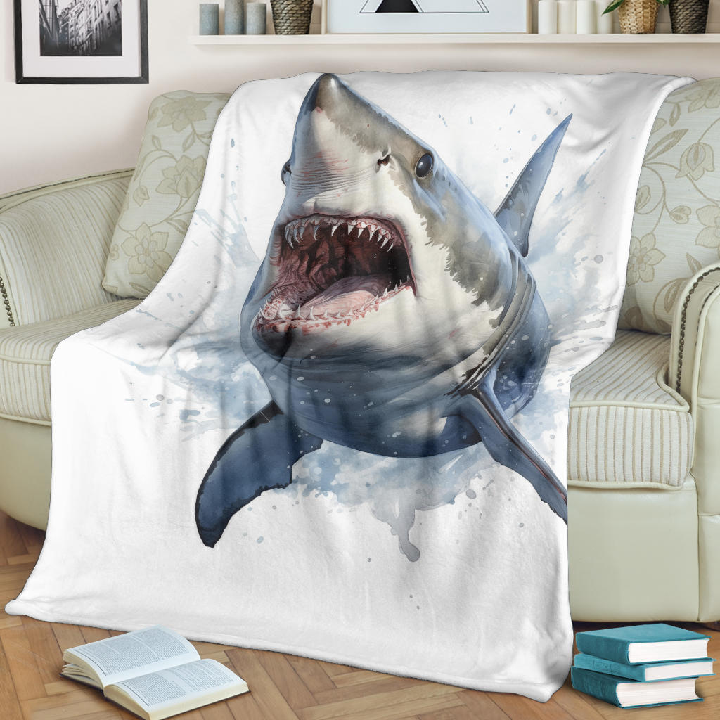 Great White Shark Blanket, Shark Throw Blanket, Shark Fleece Blanket, Shark Gifts, Custom Shark Blanket