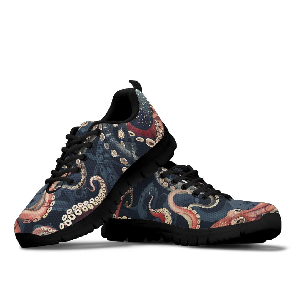 Octopus Patern Sneakers, Octopus Patern Sport Shoes, Octopus Patern Woman Man Kids Sneakers