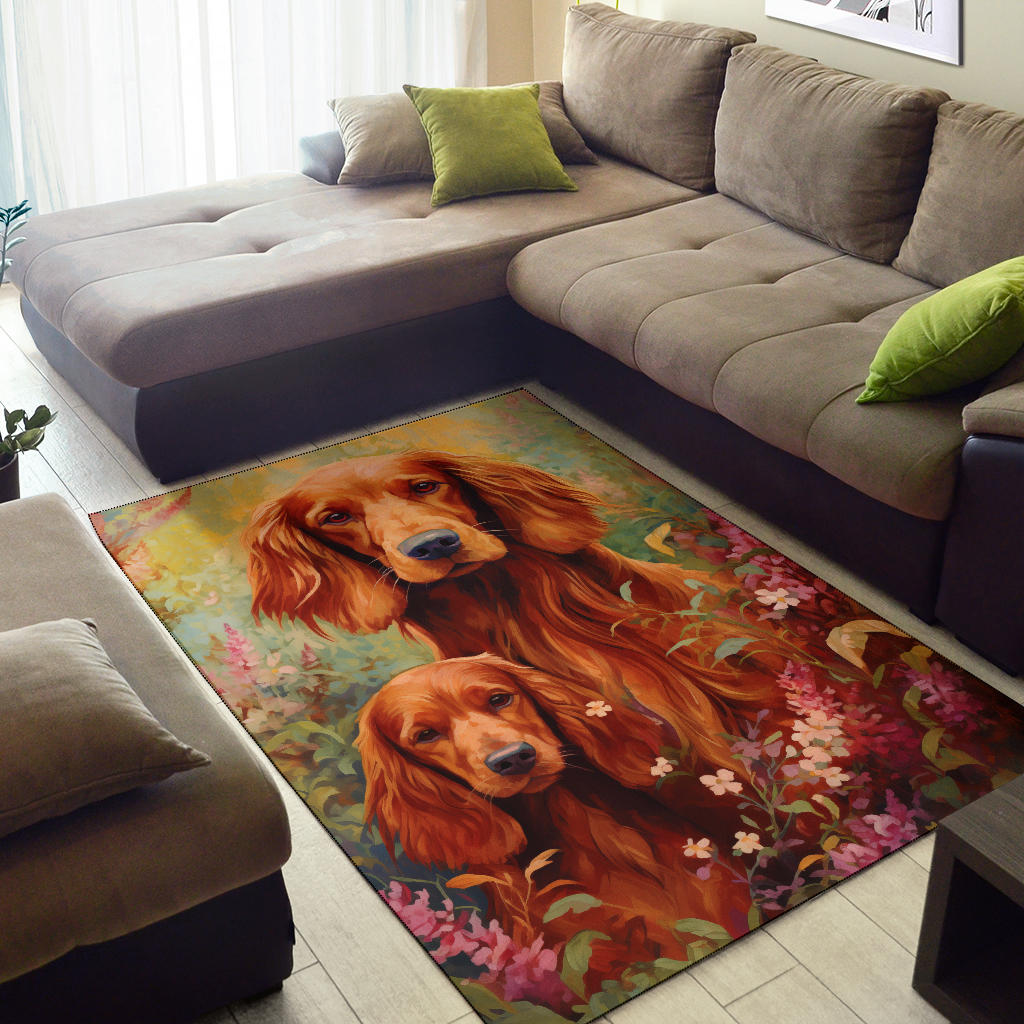 Irish Setter Area Rug, Irish Setter Trippy Rug, Irish Setter Gifts, Irish Setter Decor