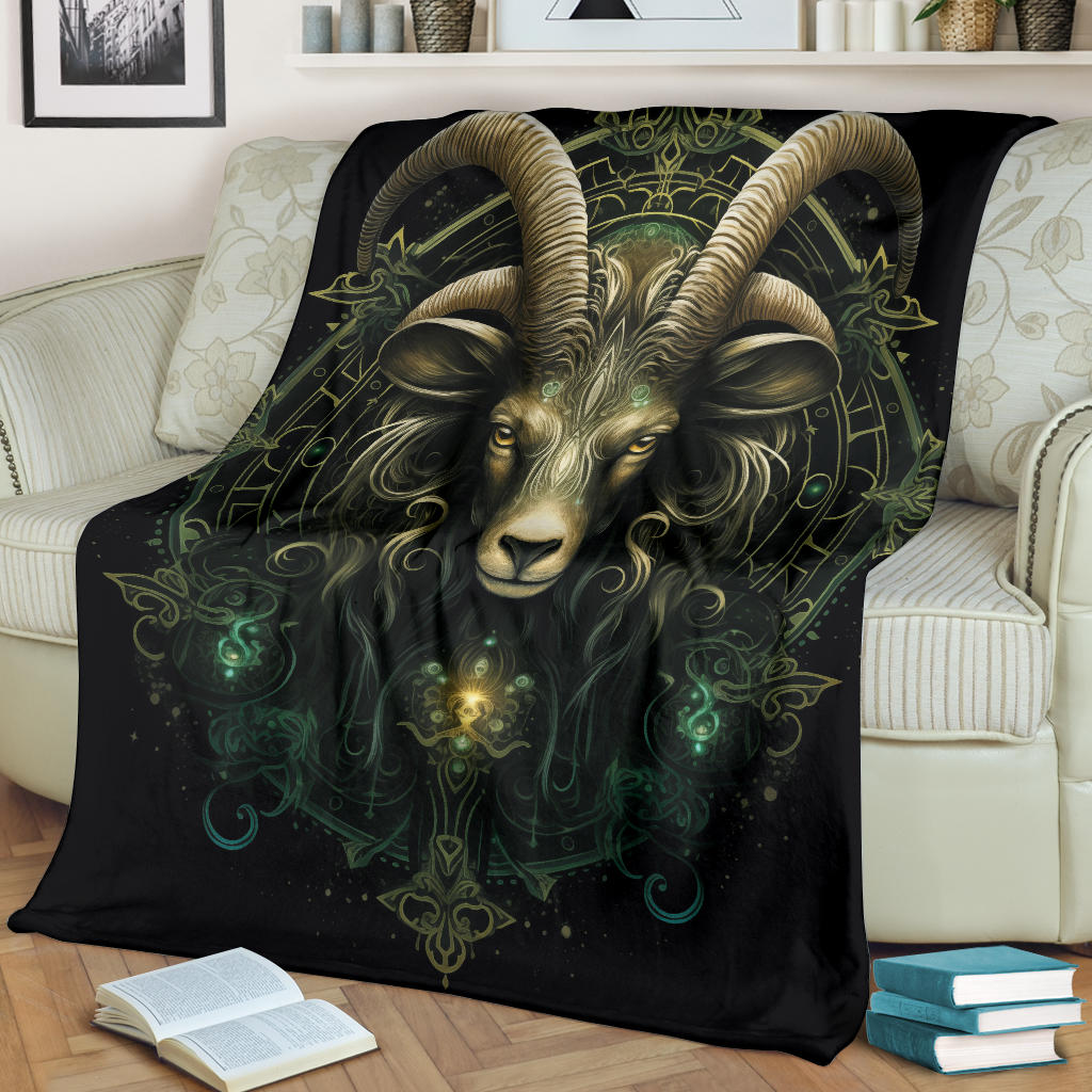 Capricornus Goat Zodiac Sign Blanket, Capricornus Goat Zodiac Gifts, Capricornus Goat Throw Blanket, Capricornus Goat Fleece Blanket