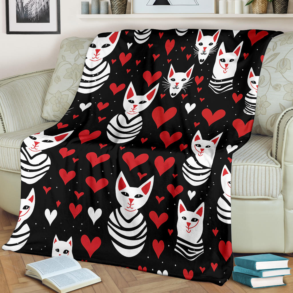 Sphynx Cat Hearts Blanket