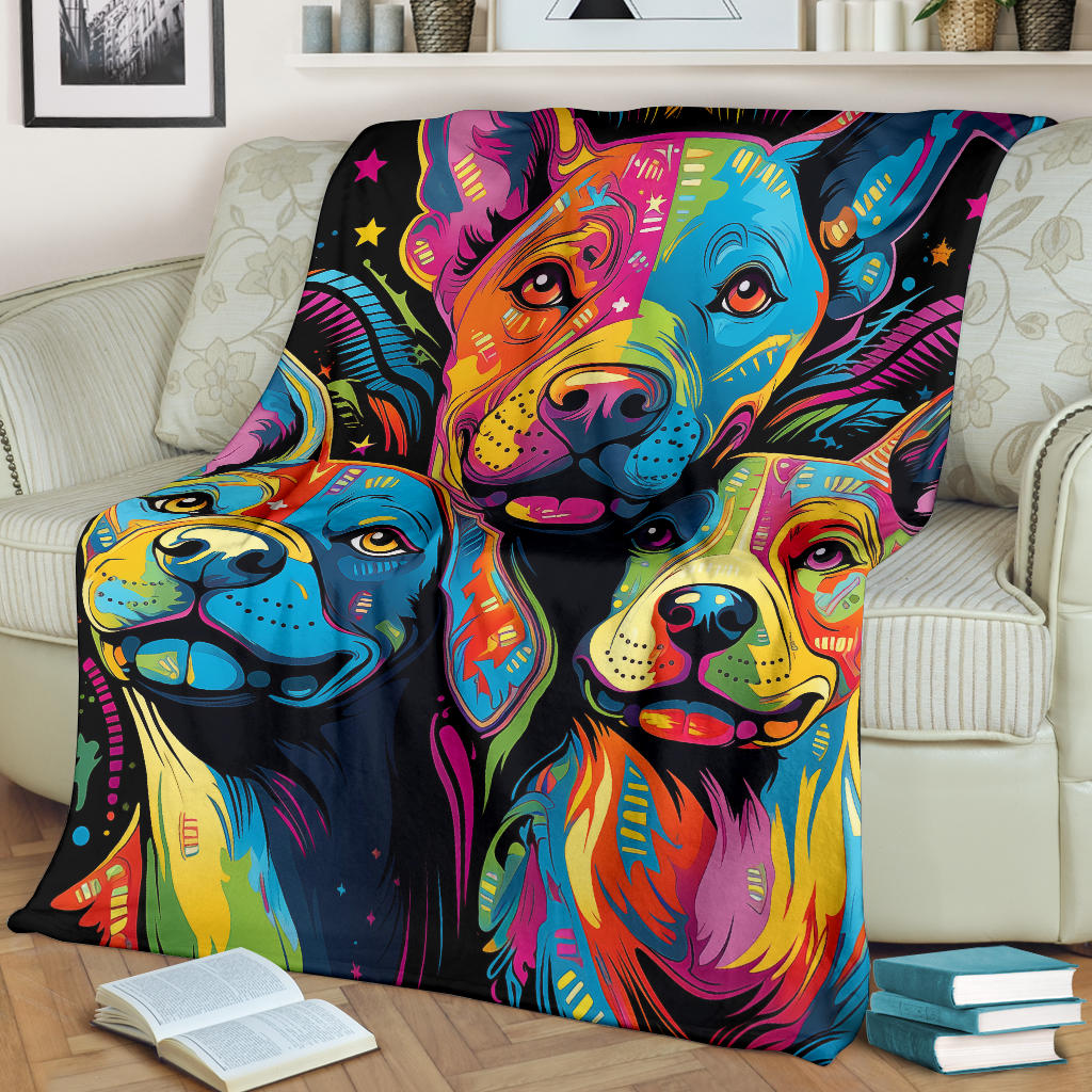 American Staffordshire Terri Blanket, Trippy Psychedelics American Staffordshire Terri Fleece Blanket, American Staffordshire Terri Throw Blanket, American Staffordshire Terri Gifts