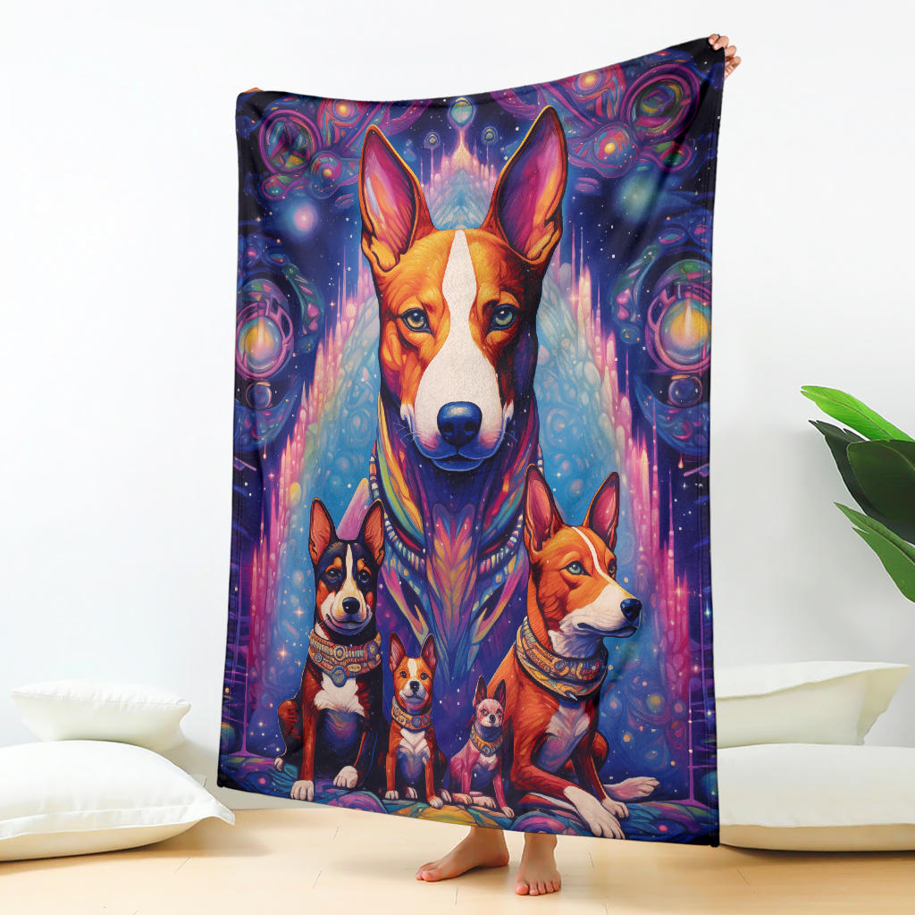 Basenji Blanket, Trippy Psychedelics Basenji Fleece Blanket, Basenji Throw Blanket, Basenji Gifts