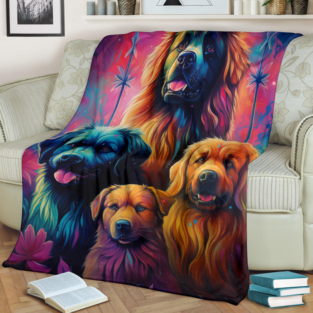 Caucasian Shepherd Blanket, Trippy Psychedelics Caucasian Shepherd Fleece Blanket, Caucasian Shepherd Throw Blanket, Caucasian Shepherd Gifts