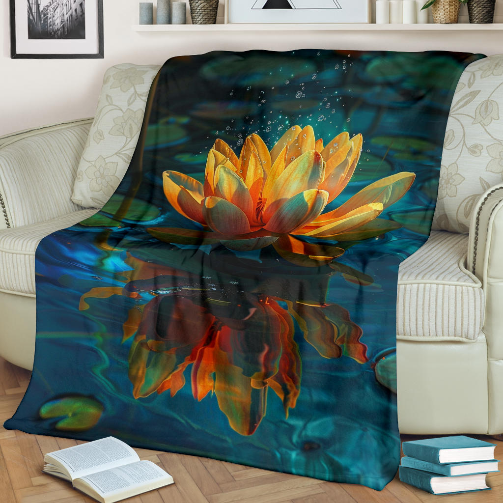 Luminous Lotus Blanket, Luminous Lotus Estetic Blanket, Luminous Lotus Blanket Gift, Blanket