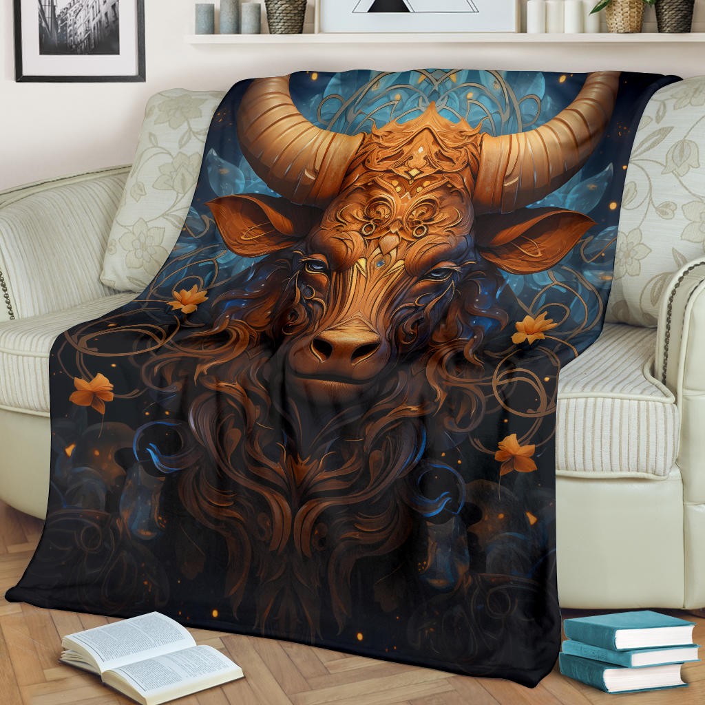 Taurus Zodiac Mysterious Blanket, Bull Zodiac Sign, Taurus Zodiac Gifts, Taurus Throw Blanket