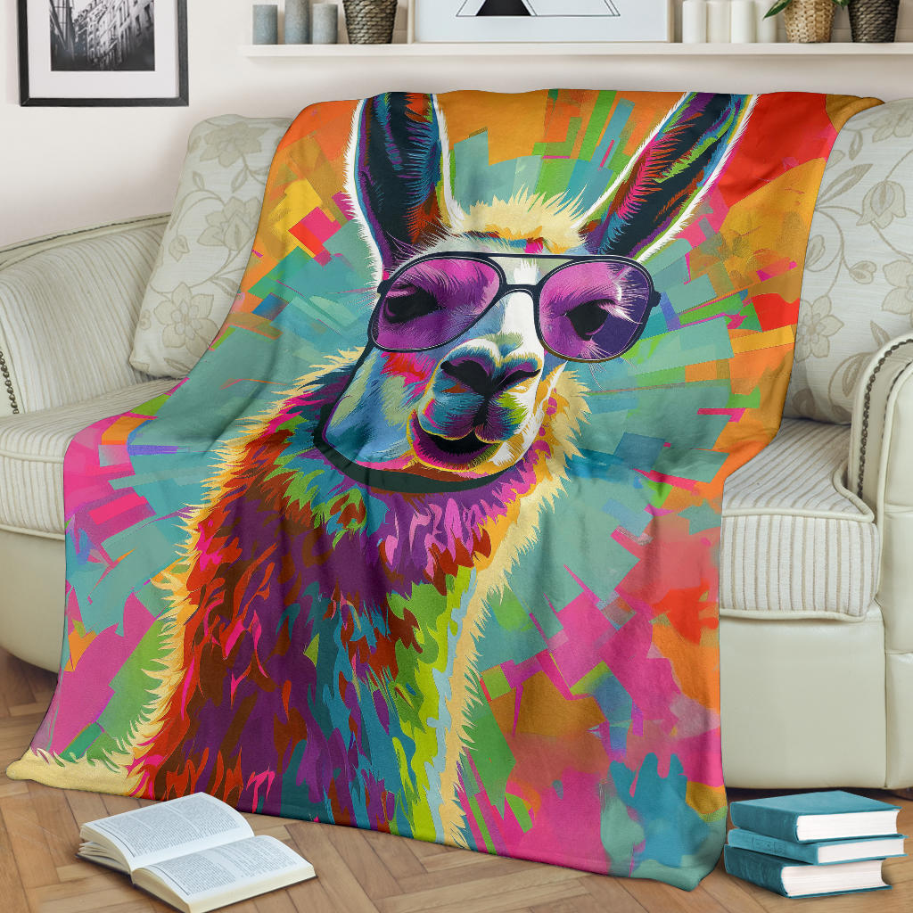 Lama Blanket, Trippy Psychedelics Lama Fleece Blanket, Lama Throw Blanket, Lama Gifts