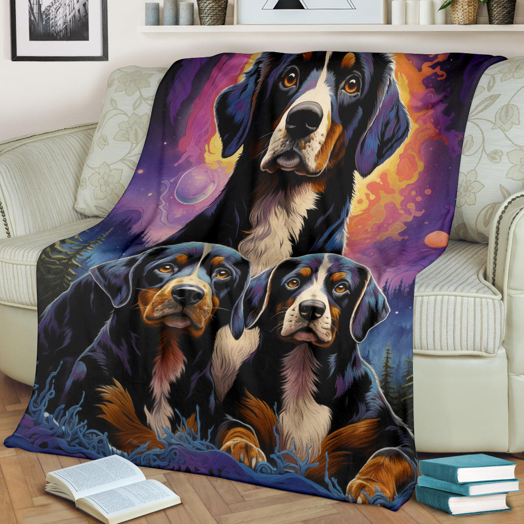 Entlebucher Mountain Blanket, Trippy Psychedelics Entlebucher Mountain Fleece Blanket, Entlebucher Mountain Throw Blanket, Entlebucher Mountain Gifts