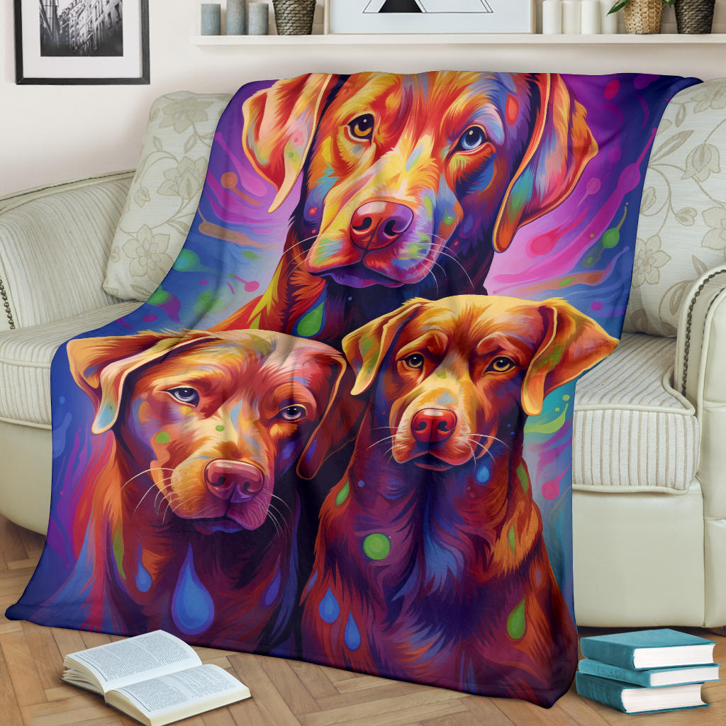 Chesapeake Bay Retrievr  Blanket, Trippy Psychedelics Chesapeake Bay Retrievr Fleece Blanket, Chesapeake Bay Retrievr Throw Blanket, Chesapeake Bay Retrievr Gifts