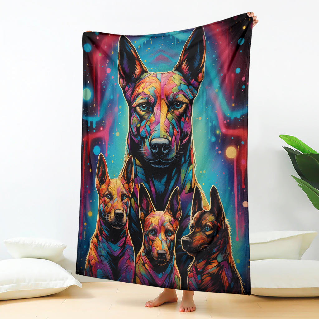 Belgian Malinois Blanket, Trippy Psychedelics Belgian Malinois  Fleece Blanket, Belgian Malinois Throw Blanket, Belgian Malinois Gifts